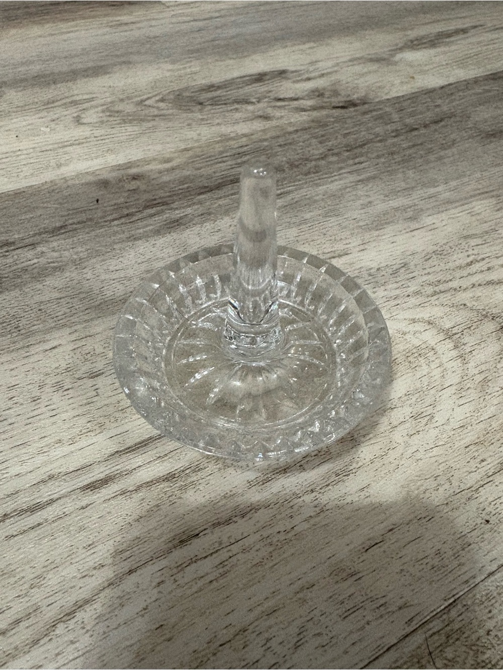 Vintage Clear Glass Crystal Ring Holder